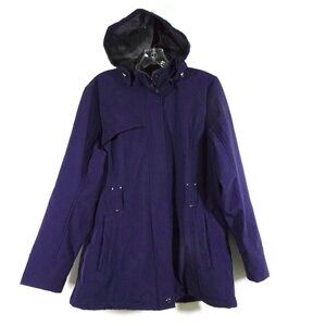 ZeroXposur Jacket Coat Women's Size M Blue Fleece Lined Water Repellent Hooded